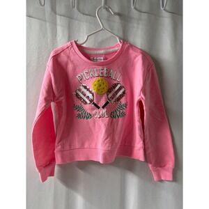 Kids Pink Tommy Bahama Active Pickleball Club Sequin Sweatshirt Toddler Girls 3T
